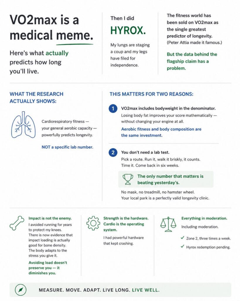 Kalibra article image for VO2max Is a Medical Meme. Here's What Actually Predicts How Long You'll Live.