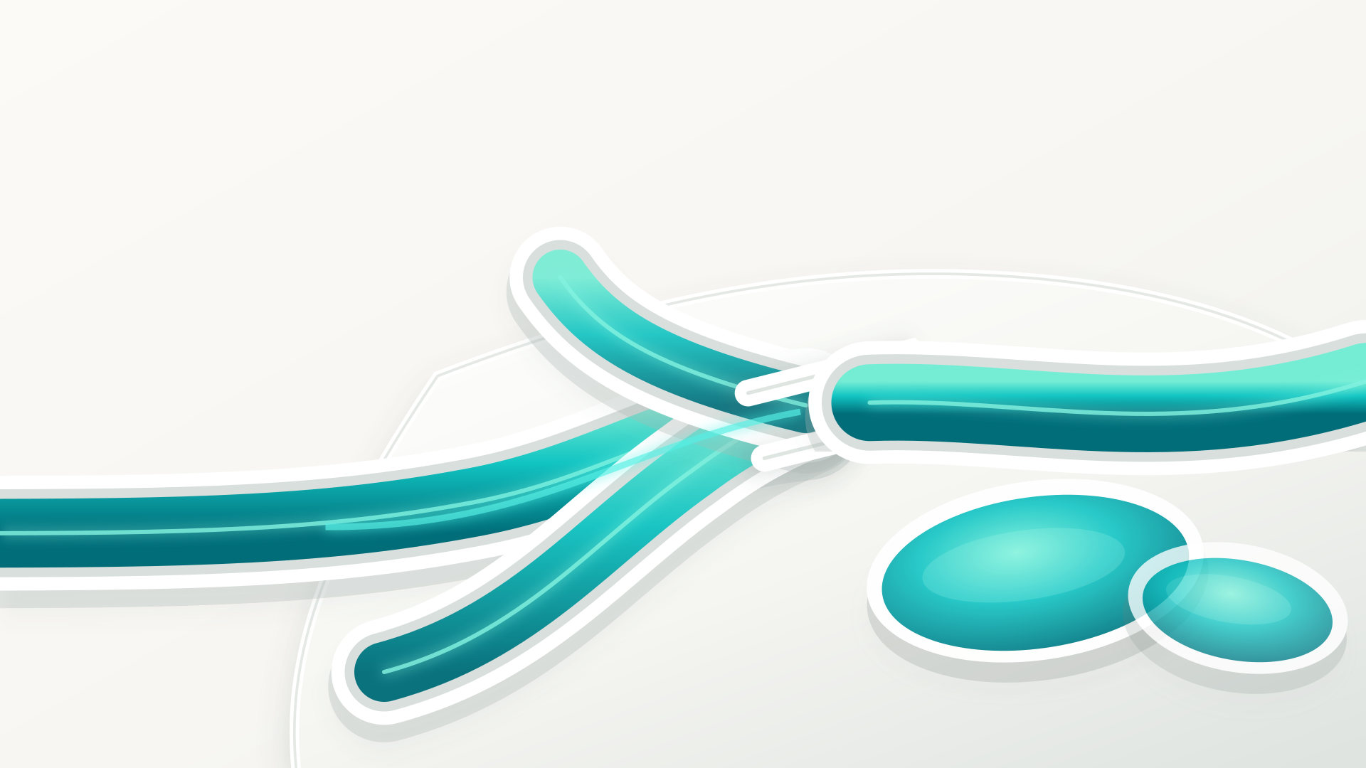 Several sculpted evidence channels converge through a controlled gate into one clear clinical pathway.